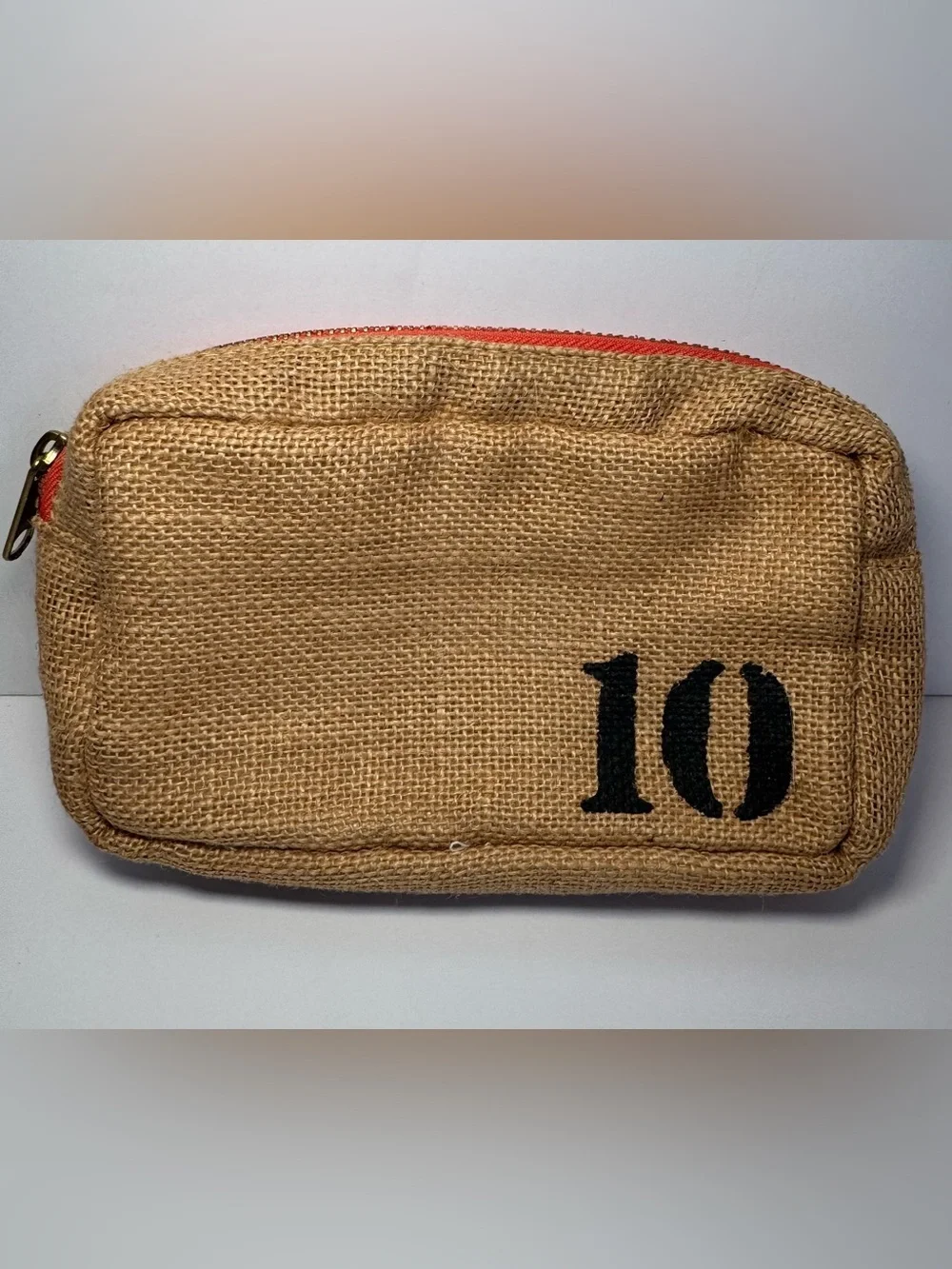 FEED Projects Natural Burlap Jute Cosmetic Pouch Makeup Travel Bag